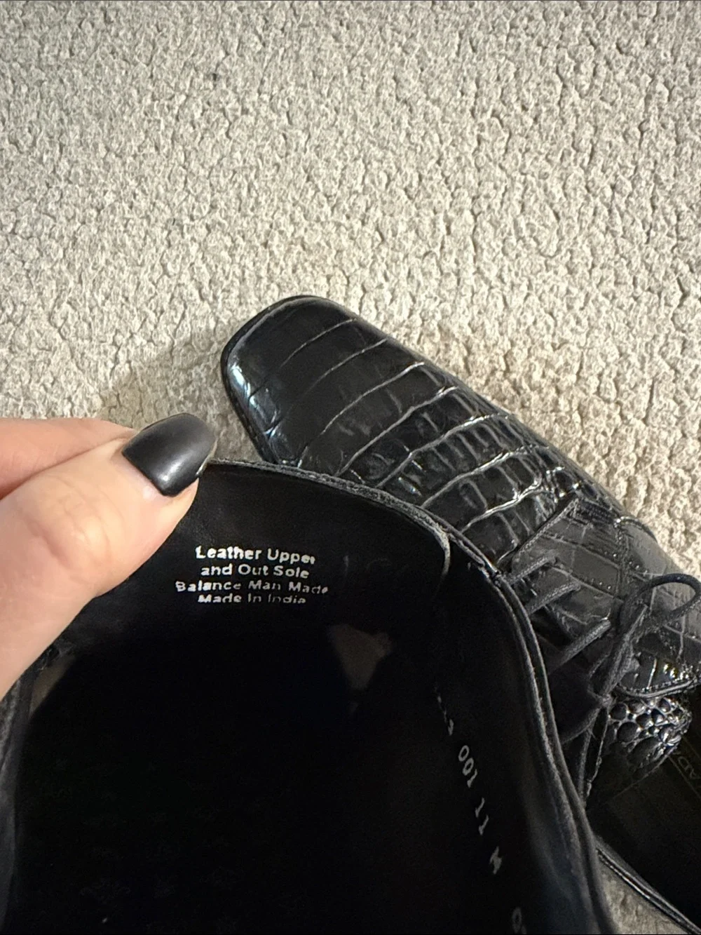Stacy Adams Black Crocodile Derby Shoes 11 M